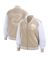 Wear by Erin Andrews Women's Tan Buffalo Bills Tonal Full-Zip Bomber Jacket