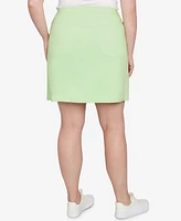 Hearts Of Palm Plus Size Solid Tech Stretch Pull On Skort
