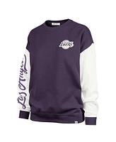 '47 Brand Women's Oversized Pullover Sweatshirt Purple Los Angeles Lakers Rise Andie