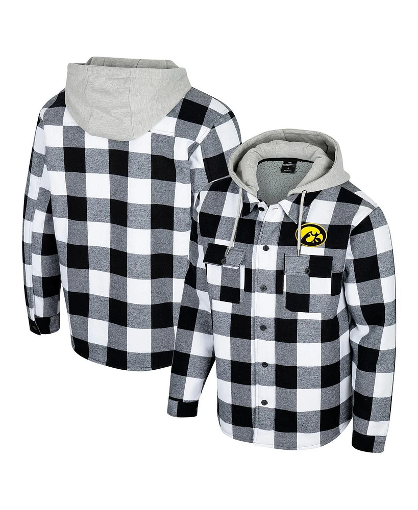 Colosseum Men's Black/White Iowa Hawkeyes Buffalo Plaid Full-Zip Jacket