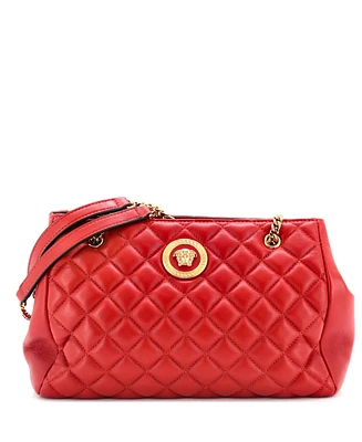 Pre-Owned Versace Medusa Icon Open Chain Tote Quilted Leather