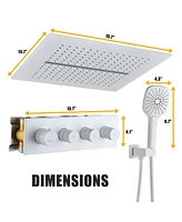 3 Functions Thermostatic Complete Rainfall Shower System with Body Spray