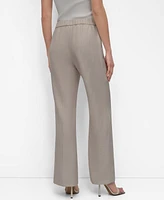Dkny Women's Basketweave Mid-Rise Wide-Leg Pants