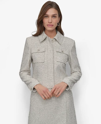Dkny Women's Button-Front Long-Sleeve Crop Jacket