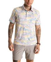 Chubbies Men's The Kiss and Pastel Short Sleeve Island Print Polo Shirt