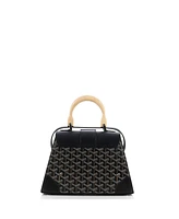 Pre-Owned Goyard Pm Saigon Top Handle Bag Coated Canvas with Leather
