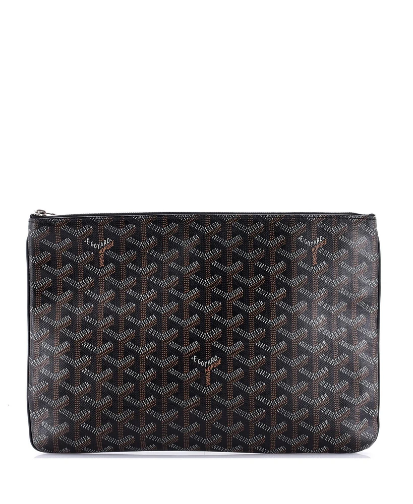Pre-Owned Goyard Mm Senat Zip Pouch Coated Canvas
