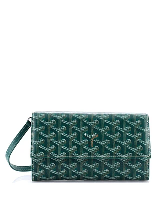 Pre-Owned Goyard Varenne Continental Wallet with Strap Coated Canvas