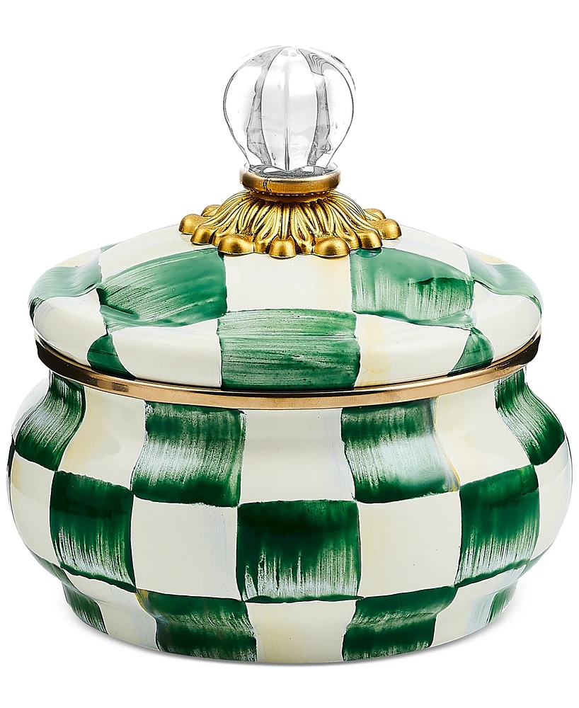 Mackenzie-Childs Emerald Check Squashed Pot