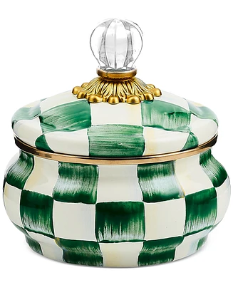 Mackenzie-Childs Emerald Check Squashed Pot