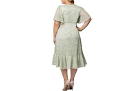 Kiyonna Plus Palermo Lace Faux Wrap Cocktail Dress