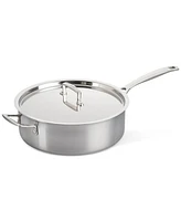 Le Creuset Classic Stainless Steel Round Saute Pan with Lid, 6 Qt.