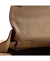 Pre-Owned HERMES Kelly 35 Handbag Light Clemence with Palladium Hardware