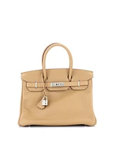 Pre-Owned HERMES Birkin Handbag Swift with Palladium Hardware