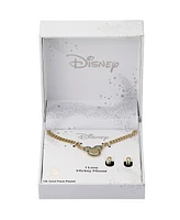 Disney Multi Color Crystal Mickey Mouse Curb Necklace and Hoop Earring Set