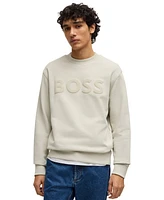 Boss by Hugo Men's Rubber-Print Logo Relaxed-Fit Sweatshirt