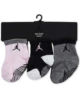 Jordan Baby Girls Gripper Ankle Socks, Pack of 3