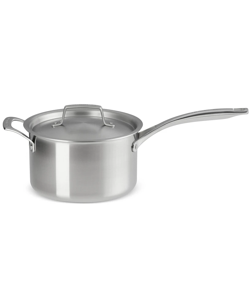 Le Creuset Essential Stainless Steel Round Saucepan with Lid, 4 Qt.
