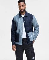 Hugo Boss Men's Eberse Relaxed Fit Two-Tone Button-Front Denim Shirt Jacket