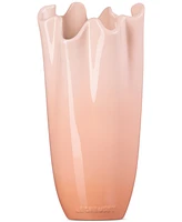 Le Creuset Stoneware Iris Collection Ruffle Vase, 12"H