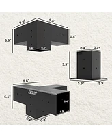 Outsunny 12PCS Pergola Kit Brackets for 4"x4" (Actual 3.6"x3.6") Lumber