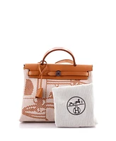 Pre-Owned Hermes 31 Herbag Zip Relief Brides de Gala Toile and Leather