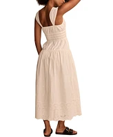 Lucky Brand Women's Cotton Eyelet Midi Dress