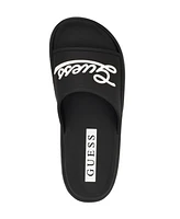 Guess Men's Molar Branded Elevated Pool Slides