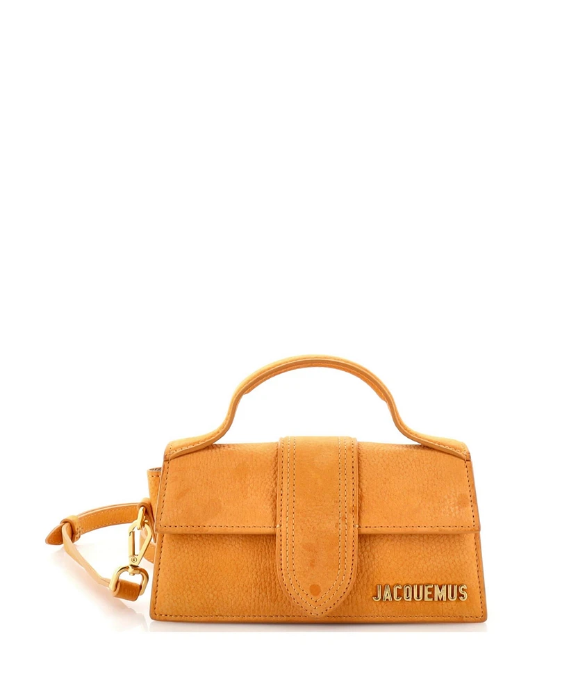 Pre-Owned Jacquemus Le Bambino Top Handle Flap Bag Suede