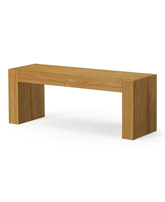 Maven Lane Zeno Contemporary Wooden Bench in Weathered Natural Finish