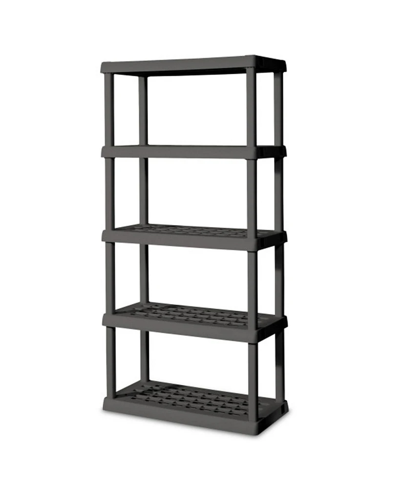 Sterilite 75.2 Inch Heavy Duty Durable 5 Shelf Ventilated Shelving Unit, 2 Pack