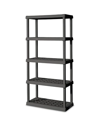 Sterilite 75.2 Inch Heavy Duty Durable 5 Shelf Ventilated Shelving Unit, 2 Pack