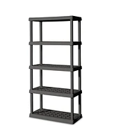 Sterilite 75.2 Inch Heavy Duty Durable 5 Shelf Ventilated Shelving Unit, 2 Pack