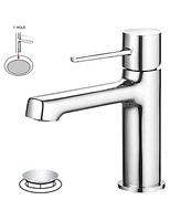 Single Handle Single Hole Modern Bathroom Faucet Bathroom Drip-Free Vanity Sink Faucet in Polished Chrome