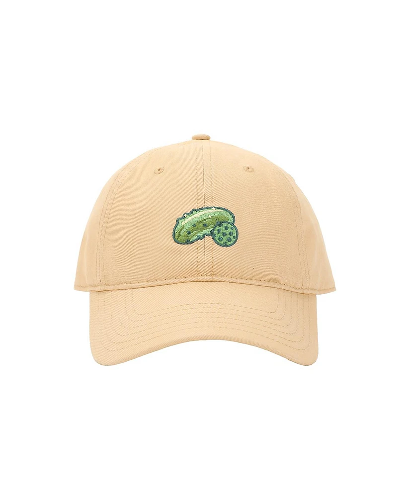 Pickleball Embroidered Pickle & Ball Tan Dad Hat