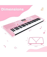 61-Key Electronic Keyboard Piano with 350 Rhythms Timbres 50 Demo Songs
