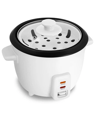 Elite Cuisine 6 Cup Non-Stick Rice Cooker with Steam Tray