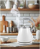 Elite Cuisine 1.25 Quart Cool-Touch Stainless Steel Electric Kettle