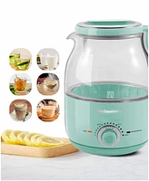 Elite Cuisine 1.25 Quart Adjustable Temperature Electric Honeypot Glass Kettle with Keep Warm