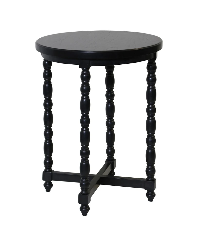 StyleCraft Home Collection 20" Wood Agnes Round Transitional Side Table