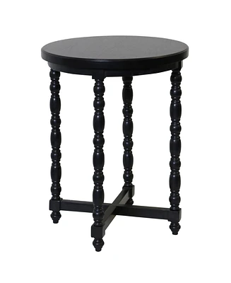 StyleCraft Home Collection 20" Wood Agnes Round Transitional Side Table