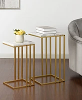 StyleCraft Home Collection 2-Pc. Marble Angie Glam Table