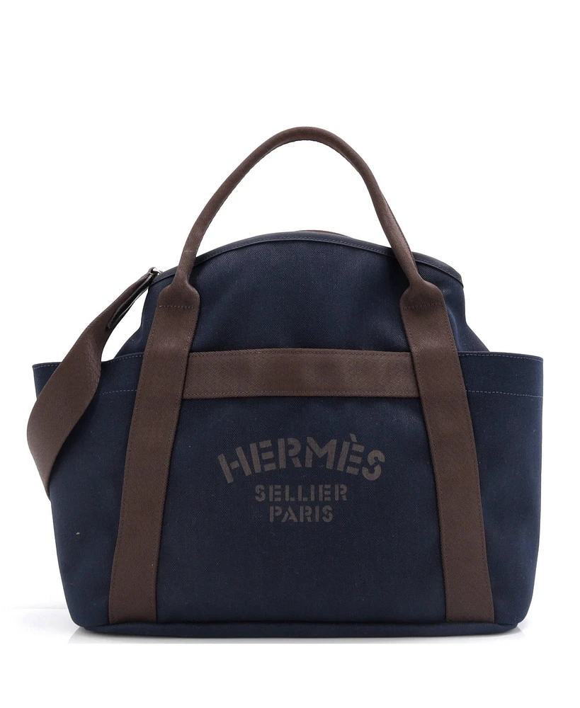 Pre-Owned HERMES Sac De Pansage Groom Handbag Canvas