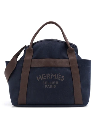 Pre-Owned HERMES Sac De Pansage Groom Handbag Canvas