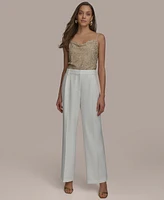 Donna Karan New York Women's Pleat-Front Wide-Leg Pants
