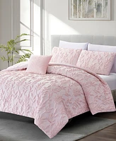 Rachel Roy Jacquard Puckered Botanical -Pc. Comforter Set