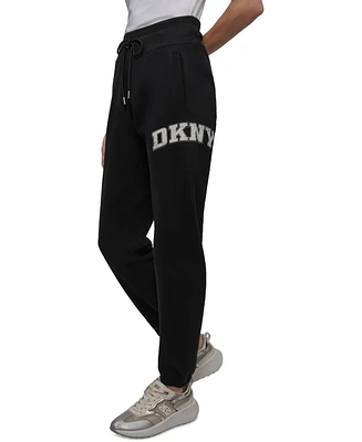 Dkny Sport Women's Rhinestone Logo Relaxed Joggers