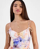 En Saison Women's Taylorann Printed Smocked-Back Dress
