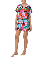 Sanctuary Women's Short-Sleeve Shirt & Boxer Pj Set