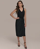 Donna Karan New York Women's Sequin Faux-Wrap Pencil Skirt